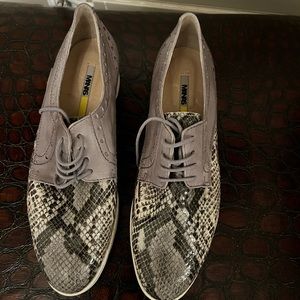 Grey oxford loafers